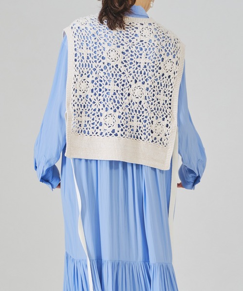 acro（アクロ）の「配色かぎ針ニットベスト/AC1336（ベスト・レディース・ベージュ/ブラウン/イエロー・ﾌﾘ-）」の13枚目の写真