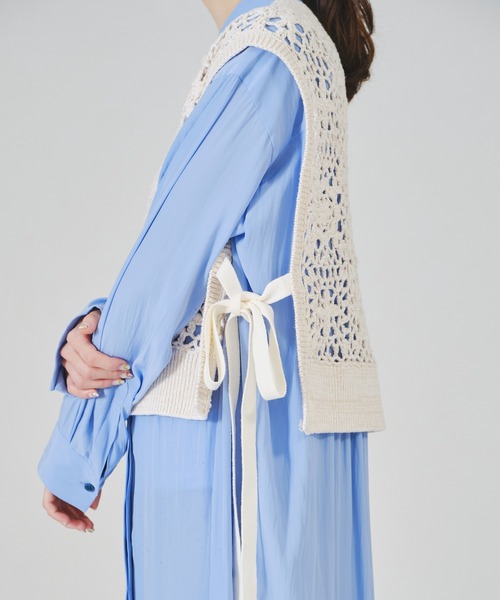 acro（アクロ）の「配色かぎ針ニットベスト/AC1336（ベスト・レディース・ベージュ/ブラウン/イエロー・ﾌﾘ-）」の18枚目の写真