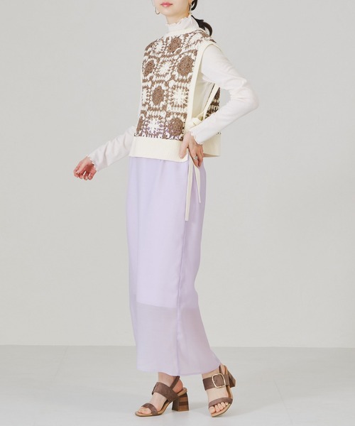 acro（アクロ）の「配色かぎ針ニットベスト/AC1336（ベスト・レディース・ベージュ/ブラウン/イエロー・ﾌﾘ-）」の15枚目の写真