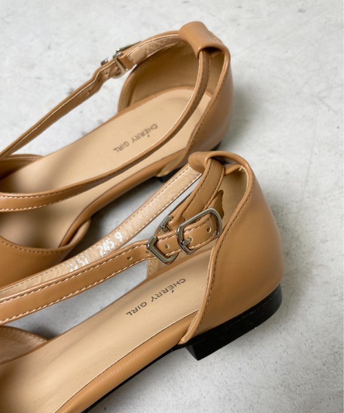 StyleSea(スタイルシー)の「クロスストラップフラットシューズ(パンプス・レディース・アイボリー/ベージュ・25cm/24.5cm/24cm/23.5cm)」の4枚目の写真