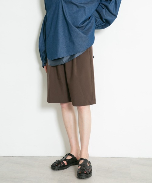 KBF（ケイビーエフ）の「サイドベルトハーフパンツ（その他パンツ・レディース・グリーン系その他/ベージュ/ダークブラウン・ONE）」の2枚目の写真