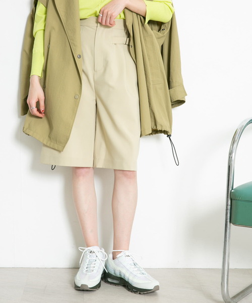 KBF（ケイビーエフ）の「サイドベルトハーフパンツ（その他パンツ・レディース・グリーン系その他/ベージュ/ダークブラウン・ONE）」の5枚目の写真