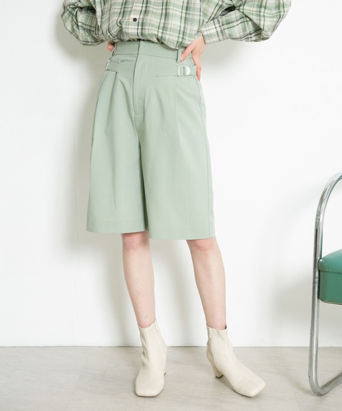KBF（ケイビーエフ）の「サイドベルトハーフパンツ（その他パンツ・レディース・グリーン系その他/ベージュ/ダークブラウン・ONE）」の12枚目の写真