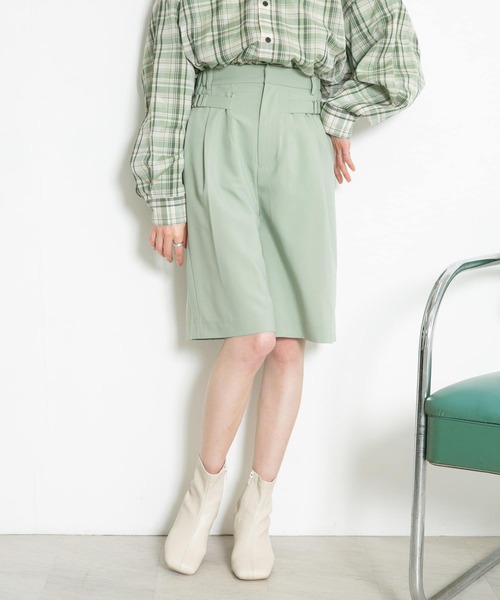 KBF（ケイビーエフ）の「サイドベルトハーフパンツ（その他パンツ・レディース・グリーン系その他/ベージュ/ダークブラウン・ONE）」の13枚目の写真