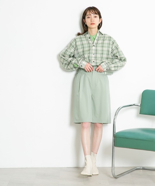 KBF（ケイビーエフ）の「サイドベルトハーフパンツ（その他パンツ・レディース・グリーン系その他/ベージュ/ダークブラウン・ONE）」の16枚目の写真