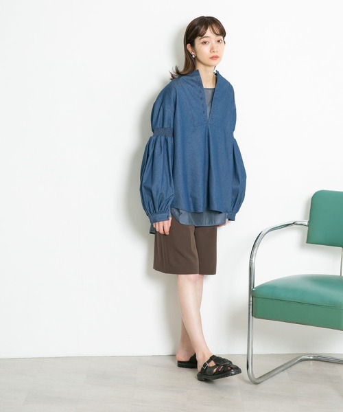 KBF（ケイビーエフ）の「サイドベルトハーフパンツ（その他パンツ・レディース・グリーン系その他/ベージュ/ダークブラウン・ONE）」の22枚目の写真