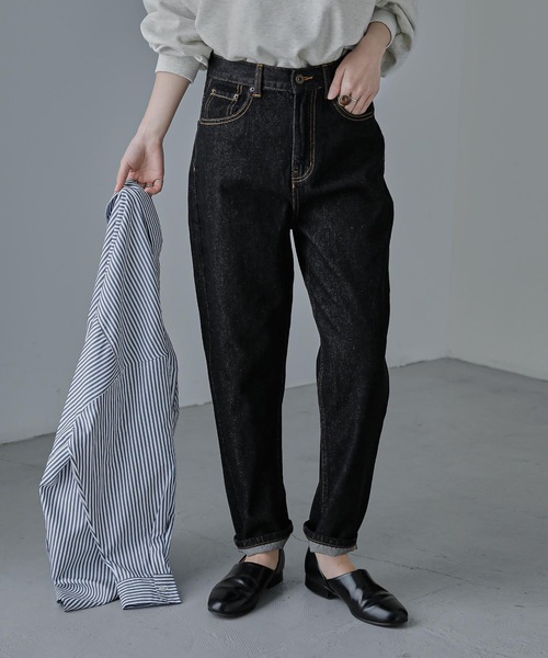 Fashion Letter(ファッションレター)の「ルーズテーパードデニム(デニムパンツ・レディース・ホワイト/ブラック/ブルー・M)」の11枚目の写真