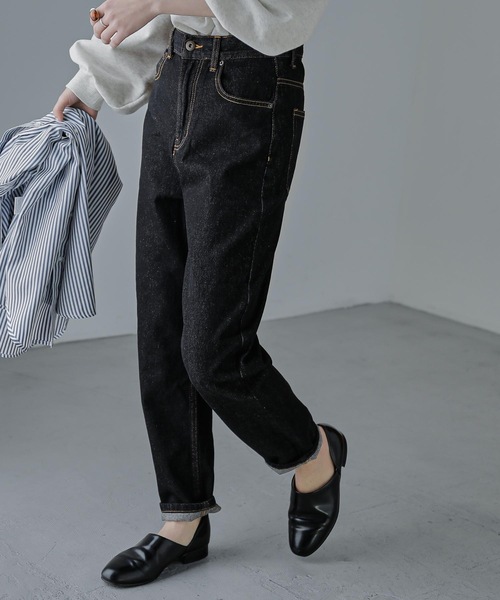 Fashion Letter(ファッションレター)の「ルーズテーパードデニム(デニムパンツ・レディース・ホワイト/ブラック/ブルー・M)」の12枚目の写真