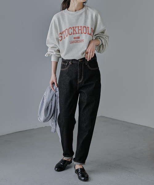 Fashion Letter(ファッションレター)の「ルーズテーパードデニム(デニムパンツ・レディース・ホワイト/ブラック/ブルー・M)」の14枚目の写真
