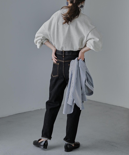 Fashion Letter(ファッションレター)の「ルーズテーパードデニム(デニムパンツ・レディース・ホワイト/ブラック/ブルー・M)」の15枚目の写真