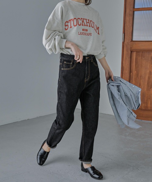 Fashion Letter(ファッションレター)の「ルーズテーパードデニム(デニムパンツ・レディース・ホワイト/ブラック/ブルー・M)」の16枚目の写真