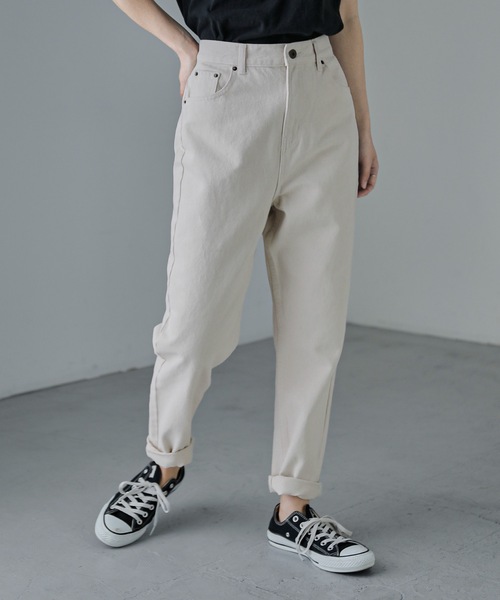 Fashion Letter(ファッションレター)の「ルーズテーパードデニム(デニムパンツ・レディース・ホワイト/ブラック/ブルー・M)」の19枚目の写真