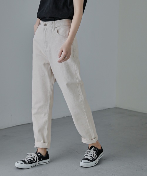 Fashion Letter(ファッションレター)の「ルーズテーパードデニム(デニムパンツ・レディース・ホワイト/ブラック/ブルー・M)」の20枚目の写真