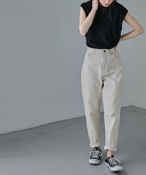 Fashion Letter(ファッションレター)の「ルーズテーパードデニム(デニムパンツ・レディース・ホワイト/ブラック/ブルー・M)」の22枚目の写真