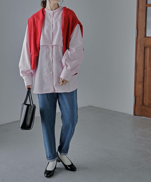 Fashion Letter(ファッションレター)の「ルーズテーパードデニム(デニムパンツ・レディース・ホワイト/ブラック/ブルー・M)」の5枚目の写真