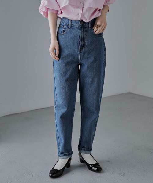 Fashion Letter(ファッションレター)の「ルーズテーパードデニム(デニムパンツ・レディース・ホワイト/ブラック/ブルー・M)」の7枚目の写真