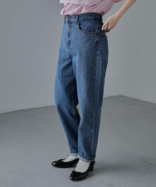 Fashion Letter(ファッションレター)の「ルーズテーパードデニム(デニムパンツ・レディース・ホワイト/ブラック/ブルー・M)」の8枚目の写真