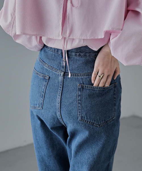 Fashion Letter(ファッションレター)の「ルーズテーパードデニム(デニムパンツ・レディース・ホワイト/ブラック/ブルー・M)」の10枚目の写真