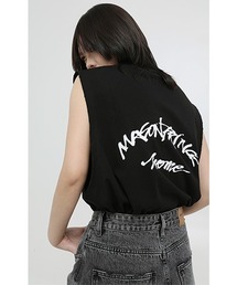 【MASONPRINCE】Oversized paint print sleeveless TEE BX3024