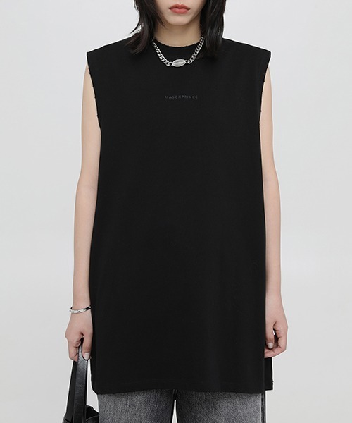 MASONPRINCE】Oversized paint print sleeveless TEE BX3024