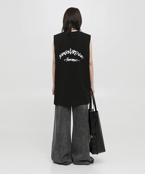 MASONPRINCE】Oversized paint print sleeveless TEE BX3024