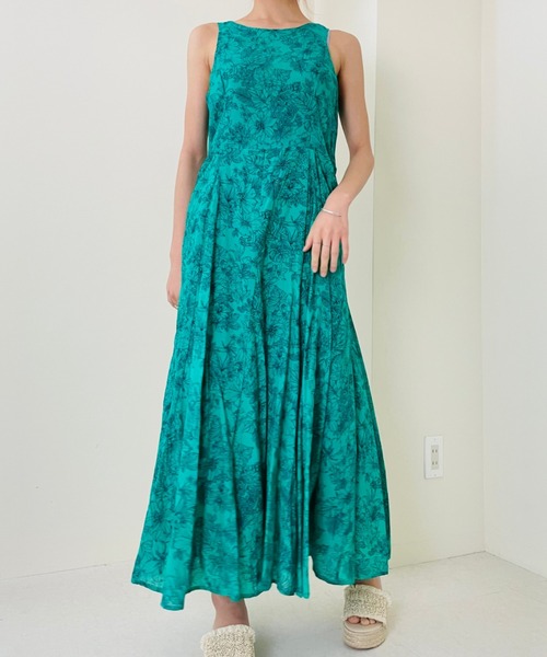 DOLLUPOOPS(ドールアップウップス)の「フラワーアニマルプリントマキシワンピース(ワンピース・レディース・ライトイエロー/グリーン・38)」の16枚目の写真