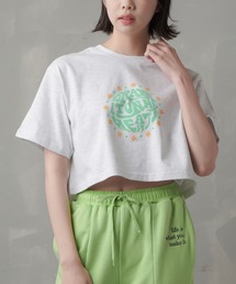 CIRCLEフロントロゴショート丈半袖Tシャツ