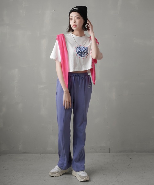 SPINNS（スピンズ）の「CIRCLEフロントロゴショート丈半袖Tシャツ（Tシャツ/カットソー・レディース・ホワイト×ブルー/オートミール/ブラック×イエロー・ONESIZE）」の11枚目の写真