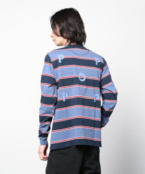 POP TRADING COMPANY(ポップトレーディングカンパニー)の「POP TRADING COMPANY/ポップトレーディングカンパニー/striped logo longsleeve/ストライプロゴロングスリーブティー(Tシャツ/カットソー・メンズ・その他・MEDIUM/LARGE)」の3枚目の写真