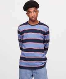 POP TRADING COMPANY | POP TRADING COMPANY/ポップトレーディングカンパニー/striped logo longsleeve/ストライプロゴロングスリーブティー(Tシャツ/カットソー)