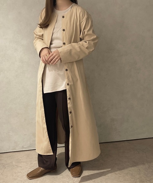 apres jour clair（アプレジュールクレア）の「【apres jour clair】ベルト付きワンピコート【ZOZOTOWN限定アイテム】（ワンピース・レディース・ベージュ/ライトベージュ・X-LARGE/フリー）」の12枚目の写真