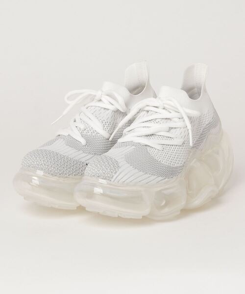 grounds(グラウンズ)の「grounds / グラウンズ / MOOPIE / white gray x clear sole(スニーカー・レディース・ホワイト・38/39/37)」の5枚目の写真