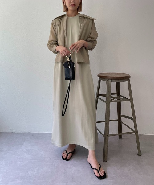 CAPRICIEUX LE'MAGE（カプリシューレマージュ）の「BIGカラーシアーシャツ（シャツ/ブラウス・レディース・ベージュ/ホワイト/カーキ・FREE）」の22枚目の写真