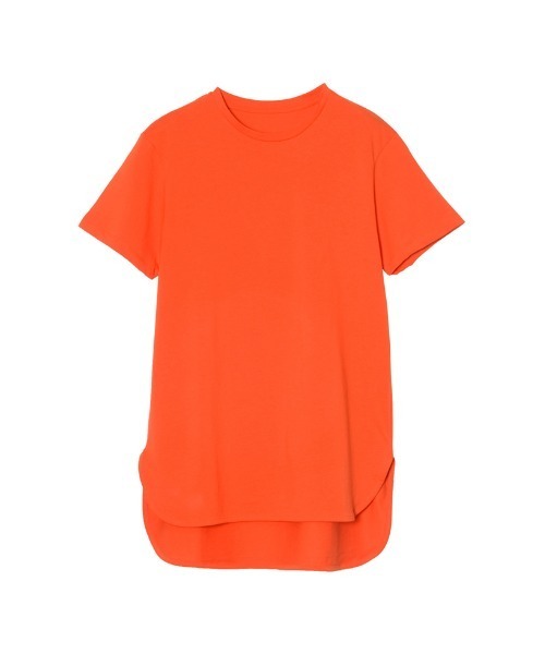 Re:EDIT(リエディ)の「ラウンドヘムコットンTシャツ(Tシャツ/カットソー・レディース・オレンジ/ライム/ピンク/グリーン・MEDIUM)」の4枚目の写真