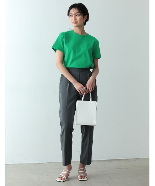 Re:EDIT(リエディ)の「ラウンドヘムコットンTシャツ(Tシャツ/カットソー・レディース・オレンジ/ライム/ピンク/グリーン・MEDIUM)」の6枚目の写真