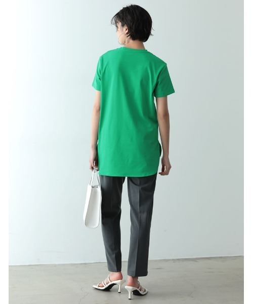 Re:EDIT(リエディ)の「ラウンドヘムコットンTシャツ(Tシャツ/カットソー・レディース・オレンジ/ライム/ピンク/グリーン・MEDIUM)」の8枚目の写真