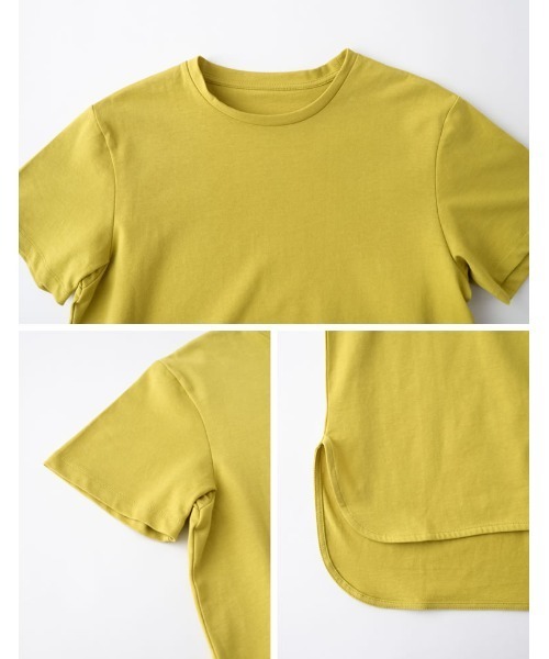 Re:EDIT(リエディ)の「ラウンドヘムコットンTシャツ(Tシャツ/カットソー・レディース・オレンジ/ライム/ピンク/グリーン・MEDIUM)」の10枚目の写真