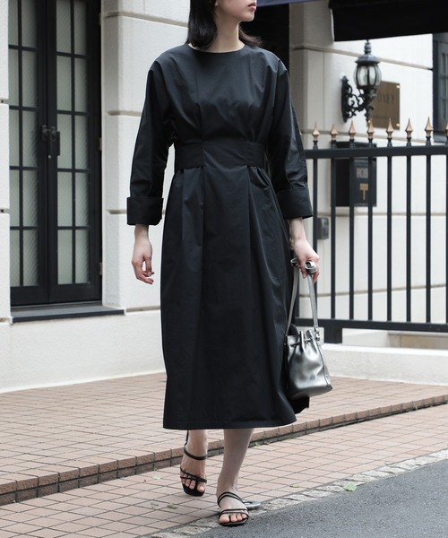 SETUP7（セットアップセブン）の「【SETUP7】ウエストマークライトツイルタックワンピース（ワンピース・レディース・アイボリー/ベージュ/ブラック・FREE）」の7枚目の写真