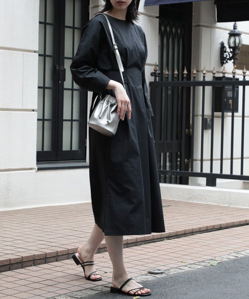 SETUP7（セットアップセブン）の「【SETUP7】ウエストマークライトツイルタックワンピース（ワンピース・レディース・アイボリー/ベージュ/ブラック・FREE）」の8枚目の写真