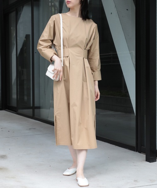 SETUP7（セットアップセブン）の「【SETUP7】ウエストマークライトツイルタックワンピース（ワンピース・レディース・アイボリー/ベージュ/ブラック・FREE）」の17枚目の写真