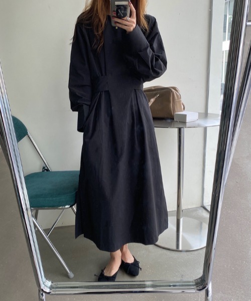 SETUP7（セットアップセブン）の「【SETUP7】ウエストマークライトツイルタックワンピース（ワンピース・レディース・アイボリー/ベージュ/ブラック・FREE）」の12枚目の写真