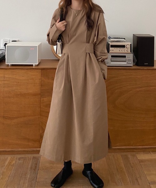 SETUP7（セットアップセブン）の「【SETUP7】ウエストマークライトツイルタックワンピース（ワンピース・レディース・アイボリー/ベージュ/ブラック・FREE）」の11枚目の写真