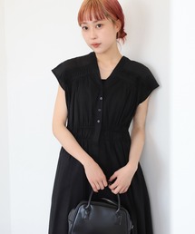 Ray BEAMS | Ray BEAMS / ピンタック ヨーク Vネック ワンピース(ワンピース)