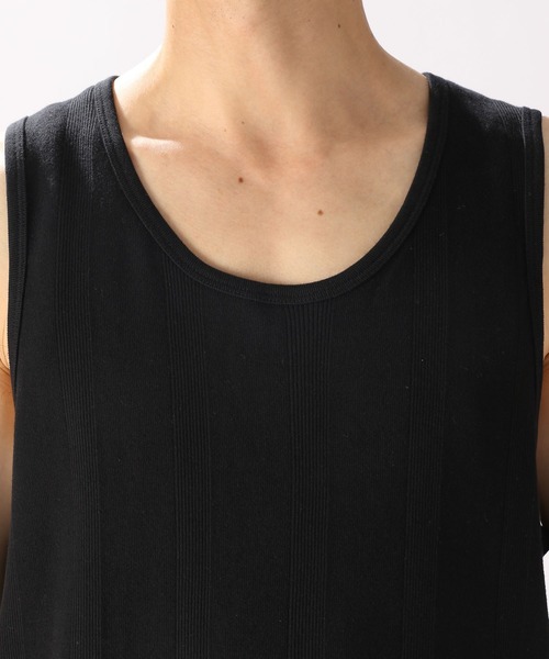 niko and...（ニコアンド）の「USAコットンランダムリブタンクトップ（タンクトップ・メンズ・オフホワイト/ブラック・LARGE/MEDIUM）」の8枚目の写真