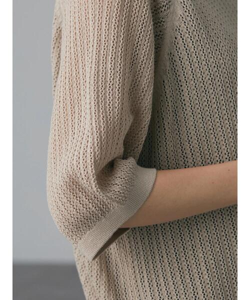 CRAFT STANDARD BOUTIQUE(クラフトスタンダードブティック)の「【手洗い】クルーネックメッシュ半袖ゆるニットプルオーバー *◆(ニット/セーター・レディース・チャコールグレー/ブラック/ピンク/イエロー/グリーン/ライトベージュ・FREE)」の22枚目の写真