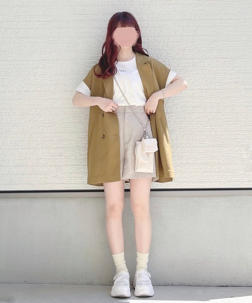 WEGO（ウィゴー）の「WEGO/ワンポイント刺繍ショートT（Tシャツ/カットソー・レディース・ホワイト/ピンク・FREE）」の9枚目の写真