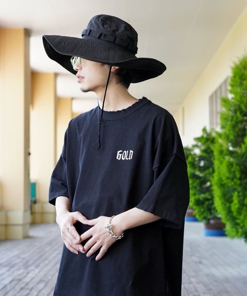 orSlow（オアスロウ）の「Orslow / オアスロウ：【ONLY ARK】別注 US ARMY JUNGLE HAT WIDE BRIM：ONLYARK-0-7005[STD]（ハット・メンズ・ブラック・1/0）」の7枚目の写真