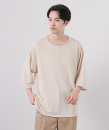 【J.S Homestead】コットン/ヘンプ ヘンリーネック Tシャツ