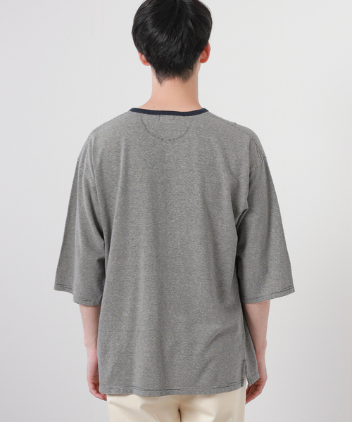 JOURNAL STANDARD J.S HOMESTEAD(ジャーナルスタンダードホームステッド)の「【J.S Homestead】コットン/ヘンプ ヘンリーネック Tシャツ(Tシャツ/カットソー・メンズ・ブラック系その他/ネイビー/アイボリー/ベージュ系その他/ライトグレー・MEDIUM/LARGE)」の9枚目の写真