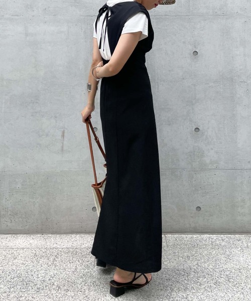 archives（アルシーヴ）の「バックシャンノースリーブワンピース（ワンピース・レディース・ブラック/オレンジ/アイボリー/モカ・MEDIUM）」の14枚目の写真